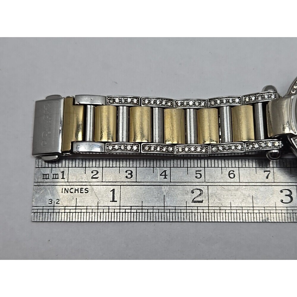 Coach Cary Two Tone Crystal Bezel Mother Of Pearl Watch New Battery Petite Small - Picture 10 of 11